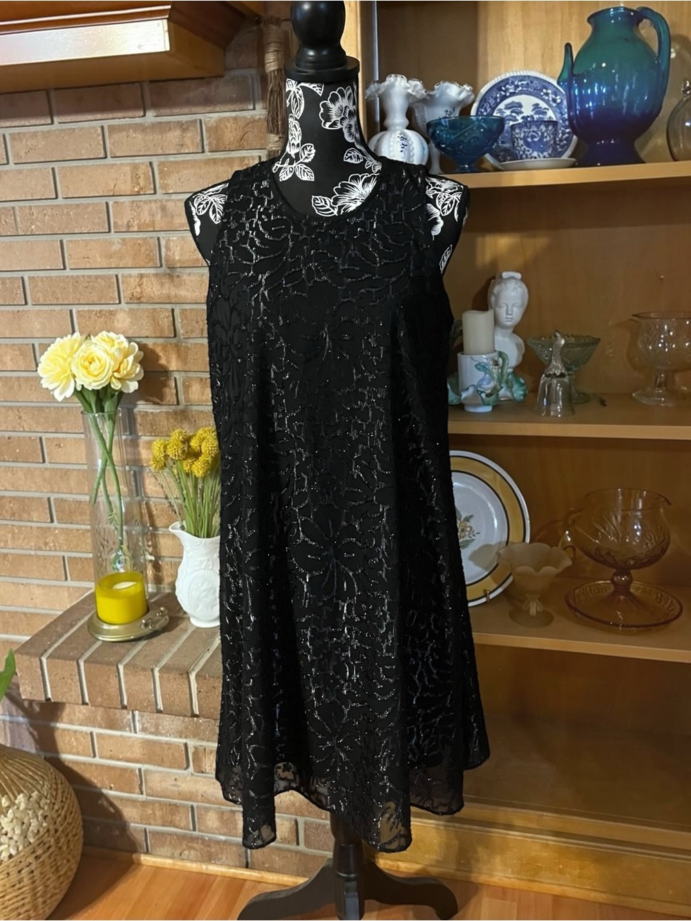 Calvin Klein Metallic Sleeveless Shift Dress Size 10
